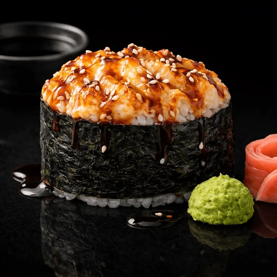 Гункан запеченный с лососем